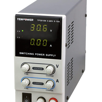 Tekpower TP3010N Regulated DC Variable Power Supply, 0-30V at 0-10A - Caloosa Trains And Hobbies