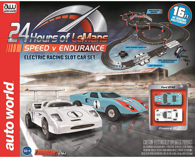 Auto World 16' 24 Hours of Le Mans Speed V Endurance Slot Race Set - Caloosa Trains And Hobbies