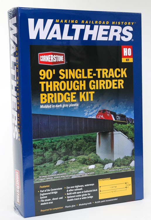 Walthers Cornerstone 90' Single-Track Railroad Through Girder Bridge -- Kit
