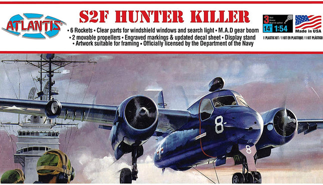 S2F Hunter Killer Plastic Model Airplane Kit - Caloosa Trains And Hobbies
