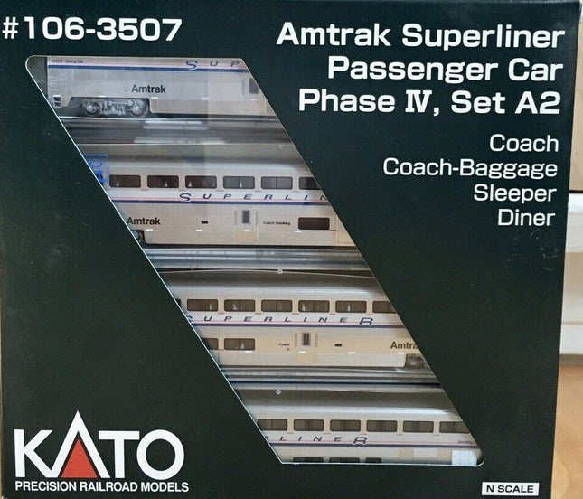 N Superliner Amtrak Phase IV, Set A - Coach, Coach-Baggage, Sleeper, Diner