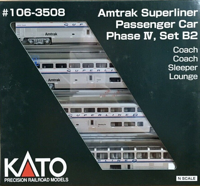 N Superliner Amtrak Phase IV, Set B2 - Coach, Coach, Sleeper, Lounge