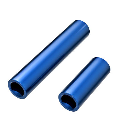 TRA9752-BLUE, Driveshafts, center, female, 6061-T6 aluminum (blue-anodized) (front & rear) (for use with #9751 metal center driveshafts)