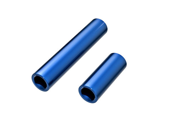 TRA9752-BLUE, Driveshafts, center, female, 6061-T6 aluminum (blue-anodized) (front & rear) (for use with #9751 metal center driveshafts)