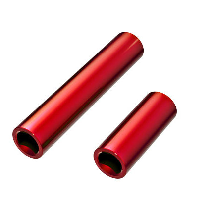TRA9752-RED, Driveshafts, center, female, 6061-T6 aluminum (red-anodized) (front & rear) (for use with #9751 metal center driveshafts)