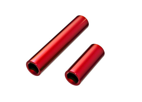 TRA9752-RED, Driveshafts, center, female, 6061-T6 aluminum (red-anodized) (front & rear) (for use with #9751 metal center driveshafts)