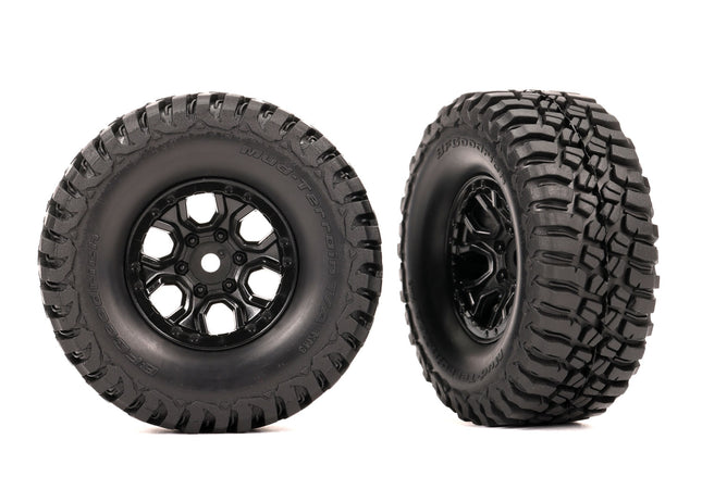 TRA9774, Traxxas BFG Mud-Terrain T/A KM3 1.0" Pre-Mounted Tires (Black) (2)