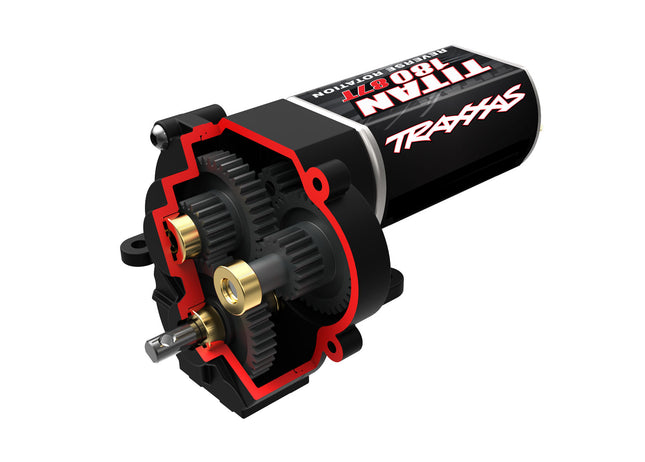 TRA9791, Transmission, complete (high range (trail) gearing) (16.6:1 reduction ratio) (includes Titan® 87T motor)