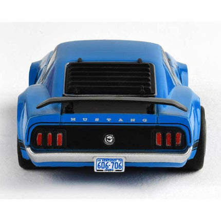 AFX Ford Mustang Boss 302 Blue Mega G+ HO Slot Car w/Clear Windows - Caloosa Trains And Hobbies
