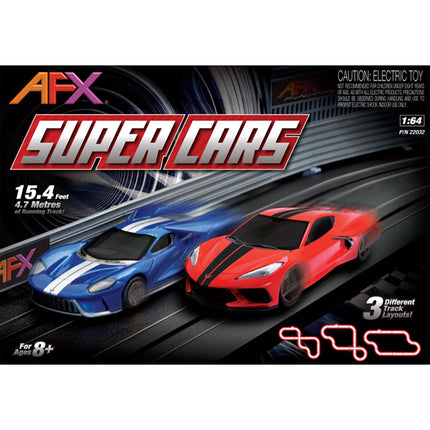 AFX22032, AFX Super Cars 15-Foot Mega G+ 1/64 Scale Slot Car Track Set