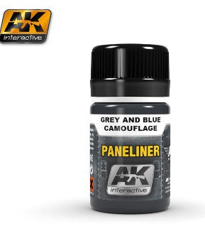 Air Series: Panel Liner Grey & Blue Camouflage Enamel Paint 35ml Bottle - AKI-2072