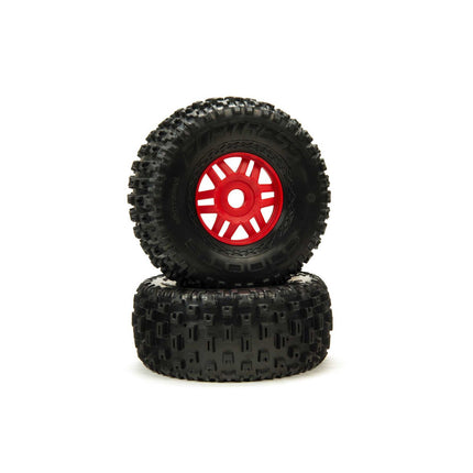 ARA550065, DBOOTS 'Fortress' Tire Set Glued (Red) (2pcs)