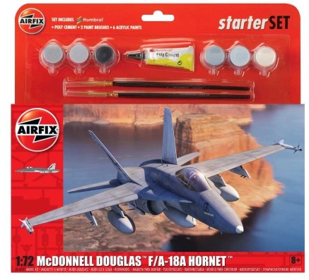 1/72 F/A18A Hornet Aircraft Large Starter Set w/paint & glue