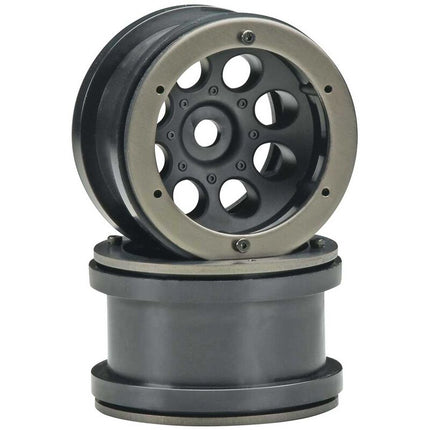 AXIC8097, 1/10 8-Hole 2.2 Beadlock Wheels, 12mm Hex, Black (2)