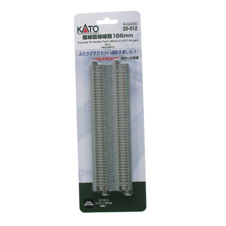 KAT20012, N 7-5/16" Double Track Straight, Concrete Ties (2)