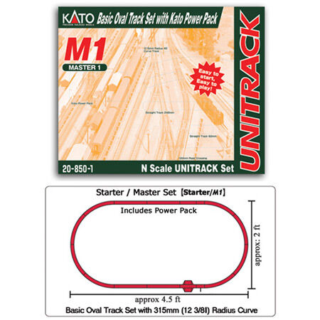 KAT208501, N M1 Basic Oval Track Set with Power Pack