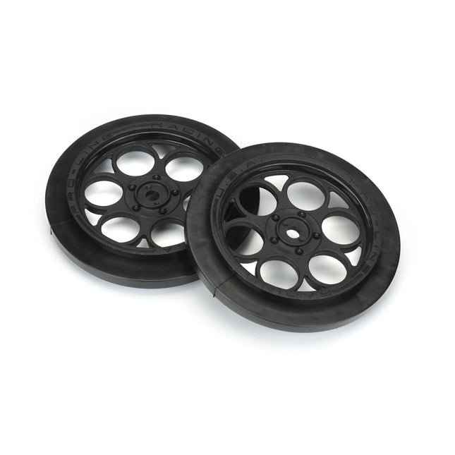 PRO2803-03, 1/10 Showtime Front Runner Front 2.2"/2.7" 12mm Drag Wheels (2) Black