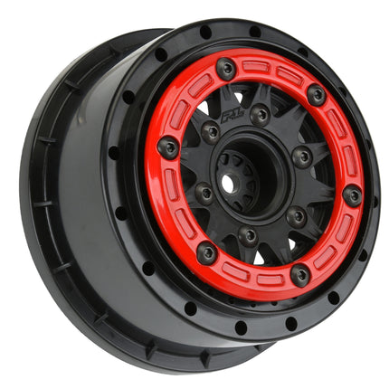 PRO2811-04, Pro-Line Raid Bead-Loc 2.2/3.0" Short Course Wheels (Red/Black) (2) w/12mm & 14mm Removable Hex