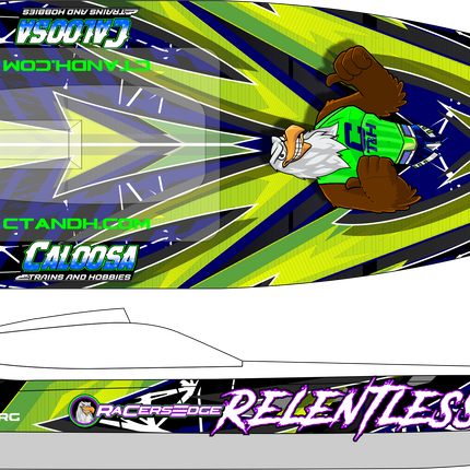 RaCersEdge Relentless™, Custom 48" Offshore Mono Electric RC Speed/Racing Boat