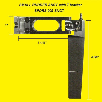 SPDRS-009-SNGT, Small Rudder Assembly with Angle Bracket