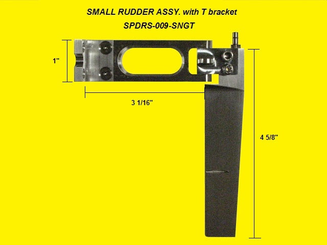 SPDRS-009-SNGT, Small Rudder Assembly with Angle Bracket