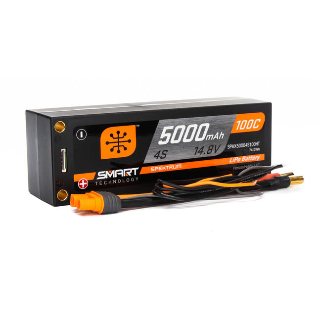 SPMX50004S100HT, 5000mAh 4S 14.8V 100C Smart LiPo Short; 5mm Tubes
