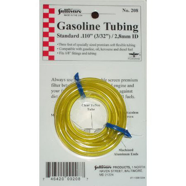 SUL208, Gas Tubing, 3', Medium, 3/32", Yellow
