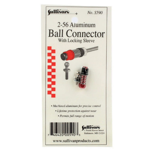 SUL590, 2-56 Aluminum Ball Link with Locking Sleeve (Red)