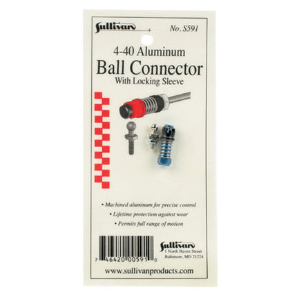 SUL591, 4-40 Aluminum Ball Link with Locking Sleeve (Blue)
