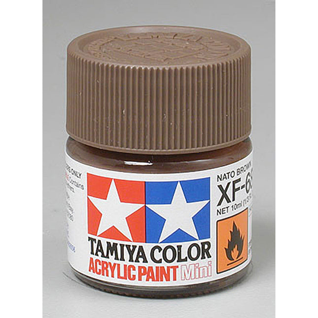 TAM81768, Tamiya XF-68 Flat Nato Brown Acrylic Paint (10ml)