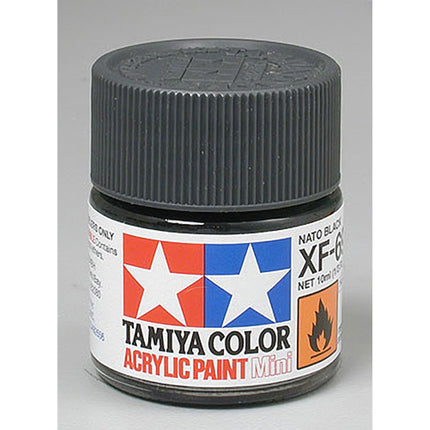 TAM81769, Tamiya XF-69 Flat Nato Black Acrylic Paint (10ml)