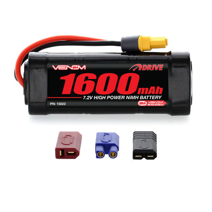 VNR15022, 7.2V 1600mAh 6-Cell DRIVE 1/16 NiMH Battery: UNI 2.0 Plug