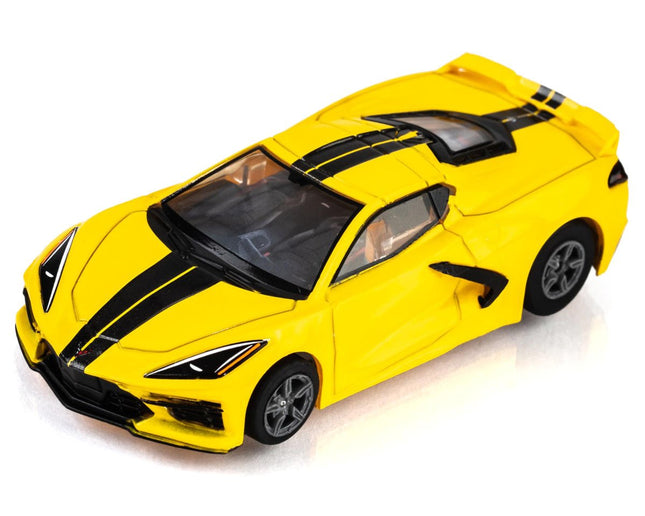 AFX22013, AFX Corvette C8 1/64 Scale Slot Car (Accelerate Yellow) (LWB) (Mega G+)