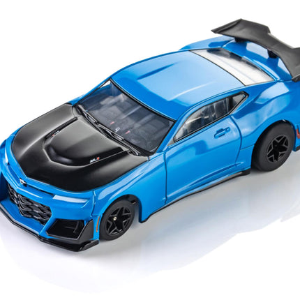 AFX22079, AFX 2021 Camaro ZL1 1/64 Scale Slot Car (Rapid Blue) (LWB) (Mega G+)