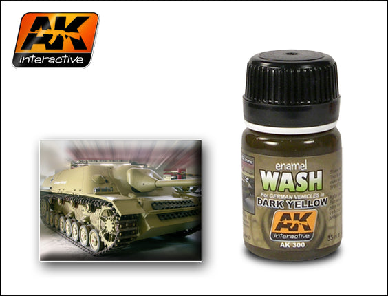 AKI-300, Dark Yellow Wash Enamel Paint 35ml Bottle