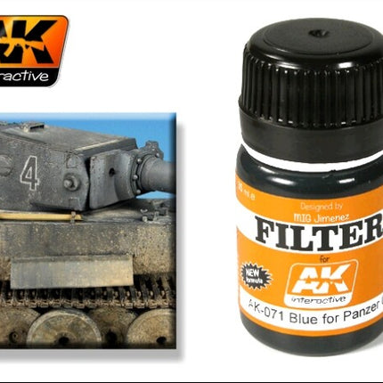 Filter Blue for Panzer Grey Enamel Paint 35ml Bottle