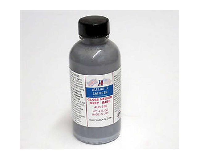 ALCLAD II, ALC-316, 4oz. Bottle Gloss Medium Grey Base