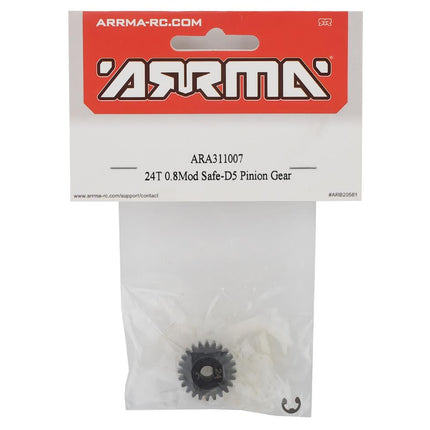 ARA311007, Arrma Safe-D5 Steel Mod 0.8 Pinion Gear (24T)