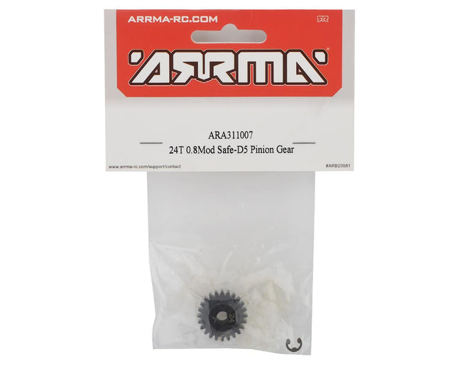 ARA311007, Arrma Safe-D5 Steel Mod 0.8 Pinion Gear (24T)