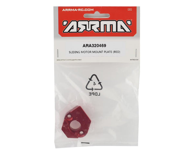 ARA320469, Arrma 1/8 BLX Aluminum Sliding Motor Mount Plate (Red)