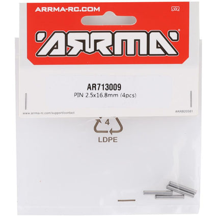 ARAC8005, AR713009, Arrma 2.5x16.8mm Pin (4)