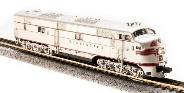 Broadway Limited 3598 N Scale EMD E7 A-unit CB&Q #9917-A Stainless Steel w/ Red Stripes DCC W/Sound