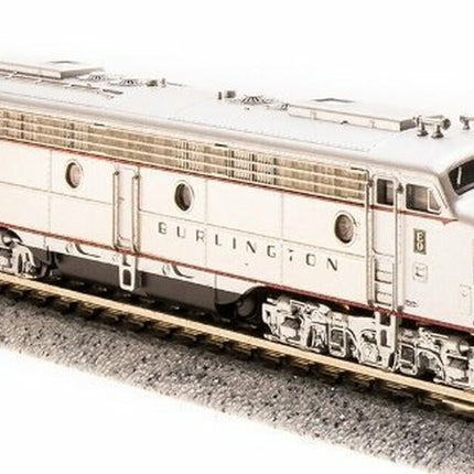 Broadway Limited 3617 N Scale EMD E9 A-unit CB&Q #9985-A Stainless Steel w/ Red Stripes DCC W/Sound