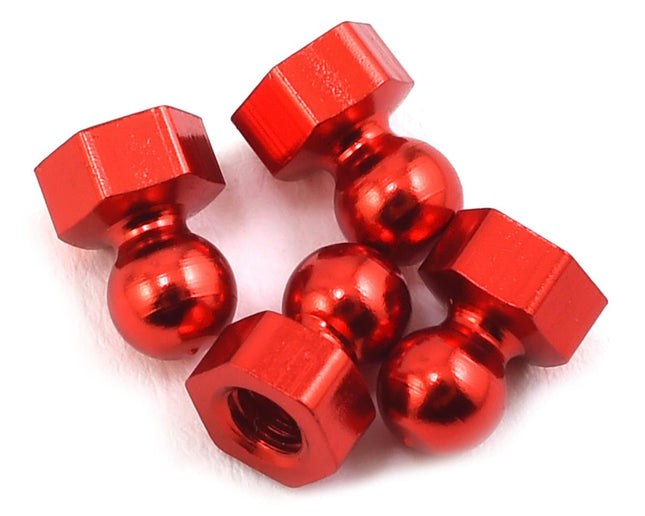 CLN13844, CRC Damper Tube Hex Ball Studs (Red) (4)