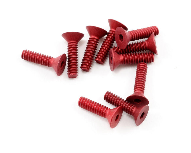 CLN1453, CRC 4-40x7/16" Aluminum Flat Head Screw (Red) (10)