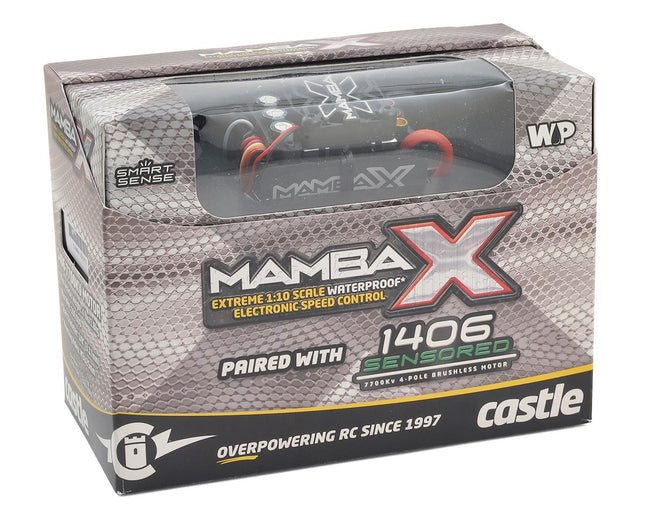 CSE010015504, Castle Creations Mamba X 1/10 Brushless Combo w/1406 Sensored Motor (7700kV)