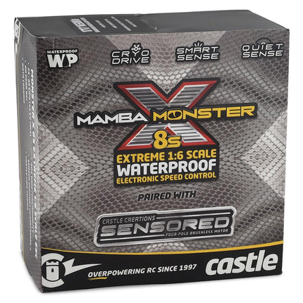 CSE010016502, Castle Creations Mamba Monster X 8S 1/6 ESC/Motor Combo w/1717 Sensored Motor (1650kV)