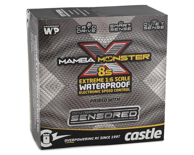 CSE010016502, Castle Creations Mamba Monster X 8S 1/6 ESC/Motor Combo w/1717 Sensored Motor (1650kV)