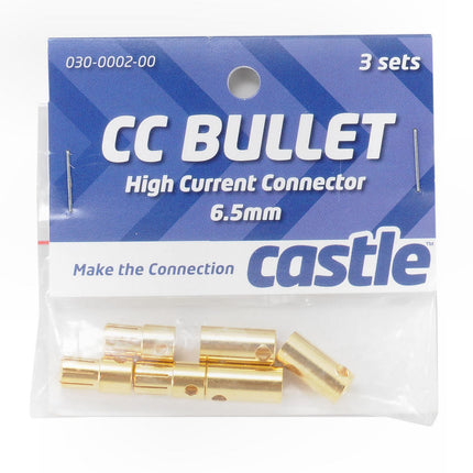 CSECCBUL653, Castle Creations 6.5mm High Current Bullet Connector Set