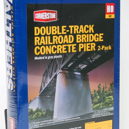 Double-Track Railroad Bridge Concrete Pier 2-Pack -- Kit